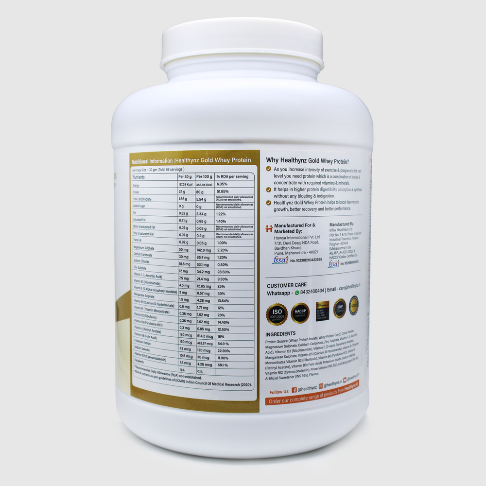 Healthynz gold whey 2kg backside image 1