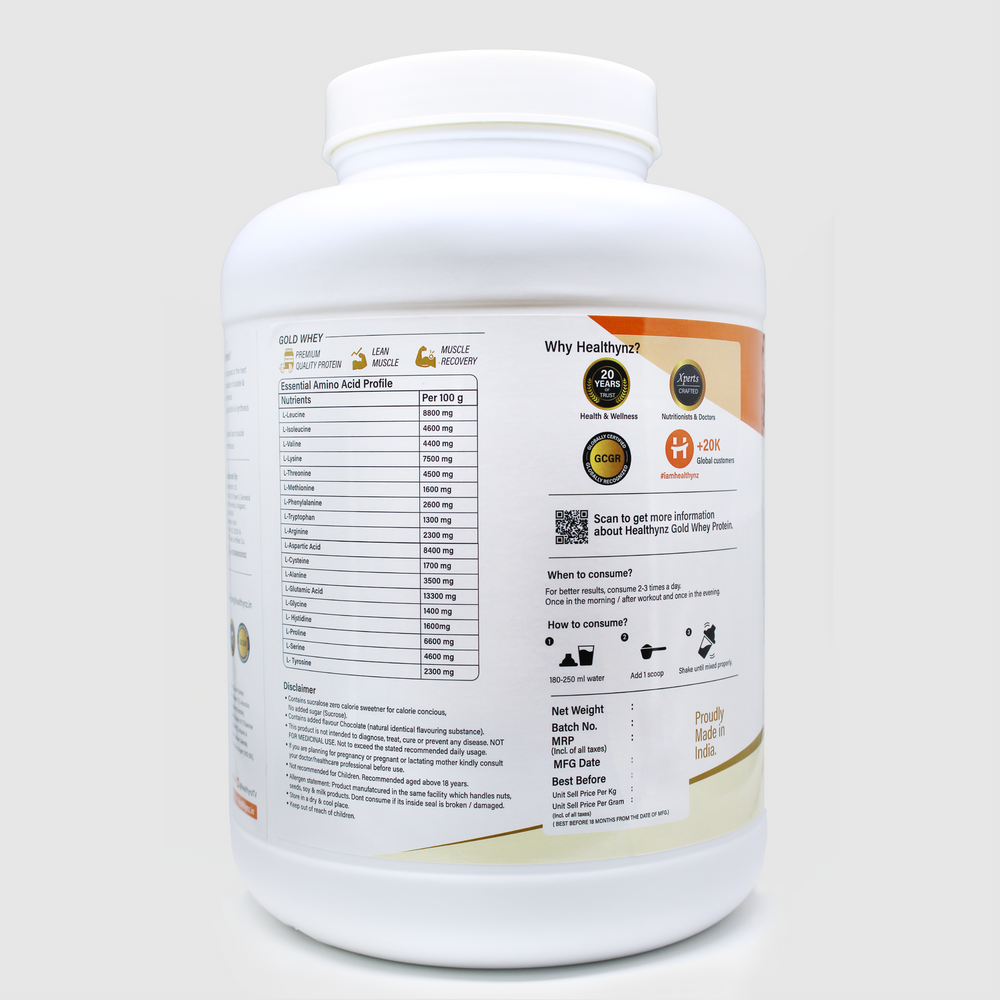 Healthynz gold whey 2kg backside image 2