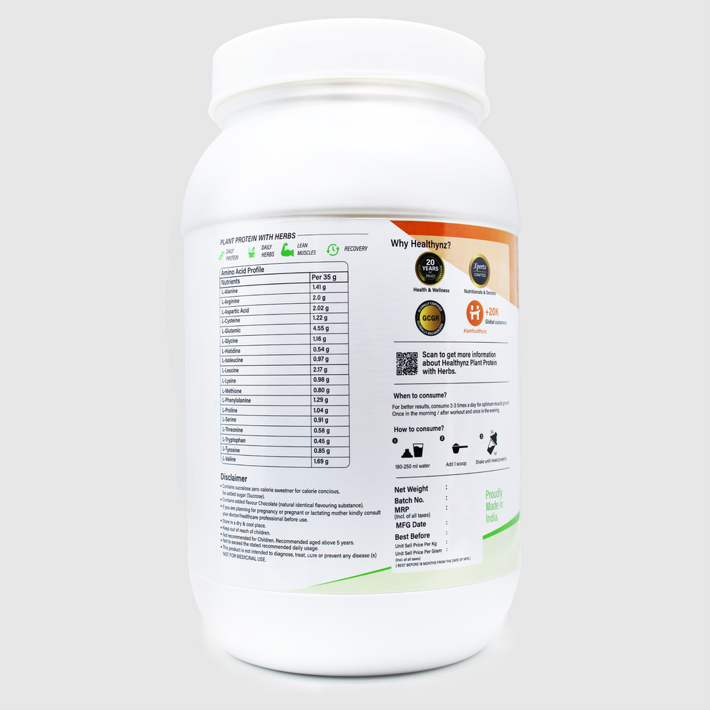 Healthynz plant protein with herbsbackside image 2
