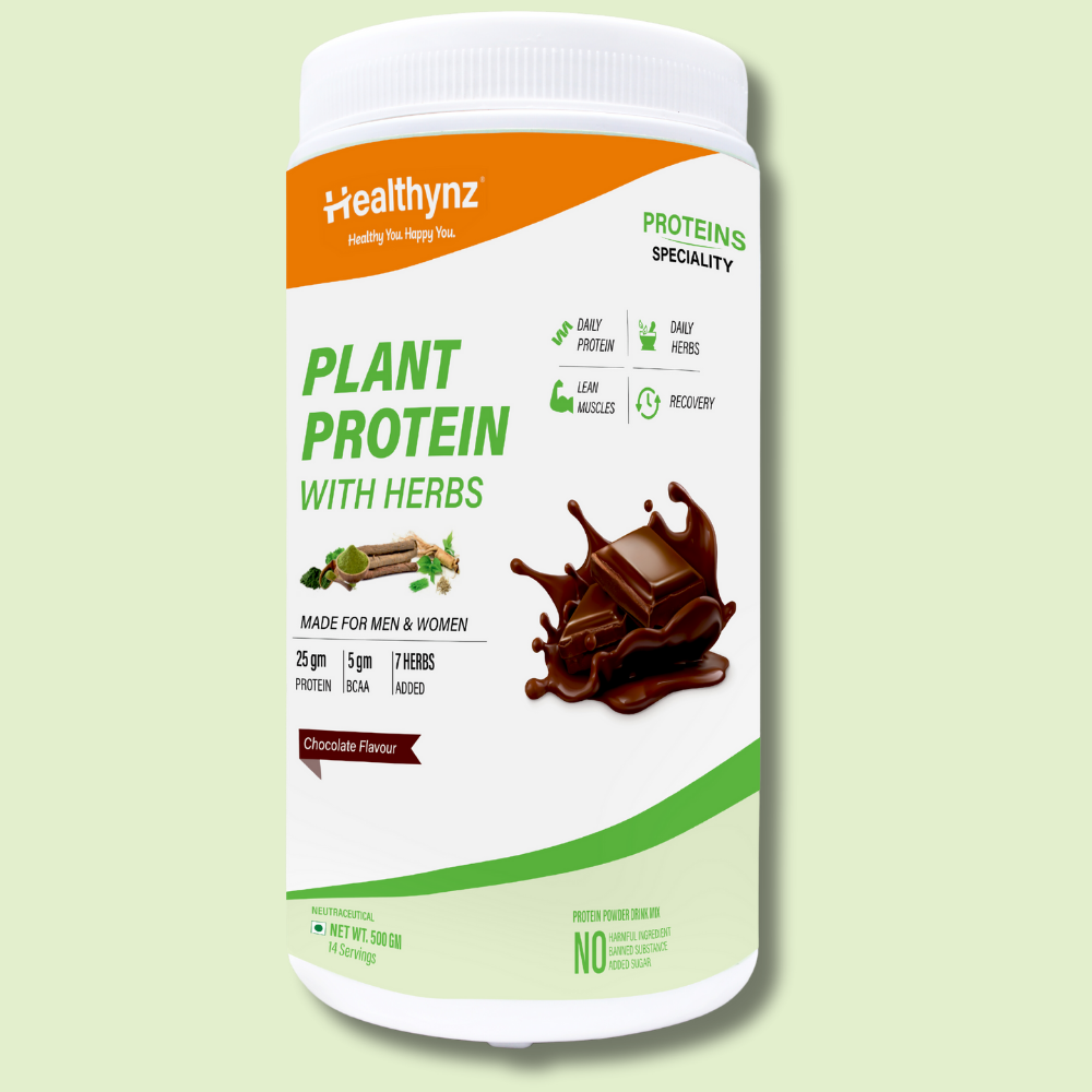 Healthynz Plant protein With Herbs 500 gm Chocolate Flavor