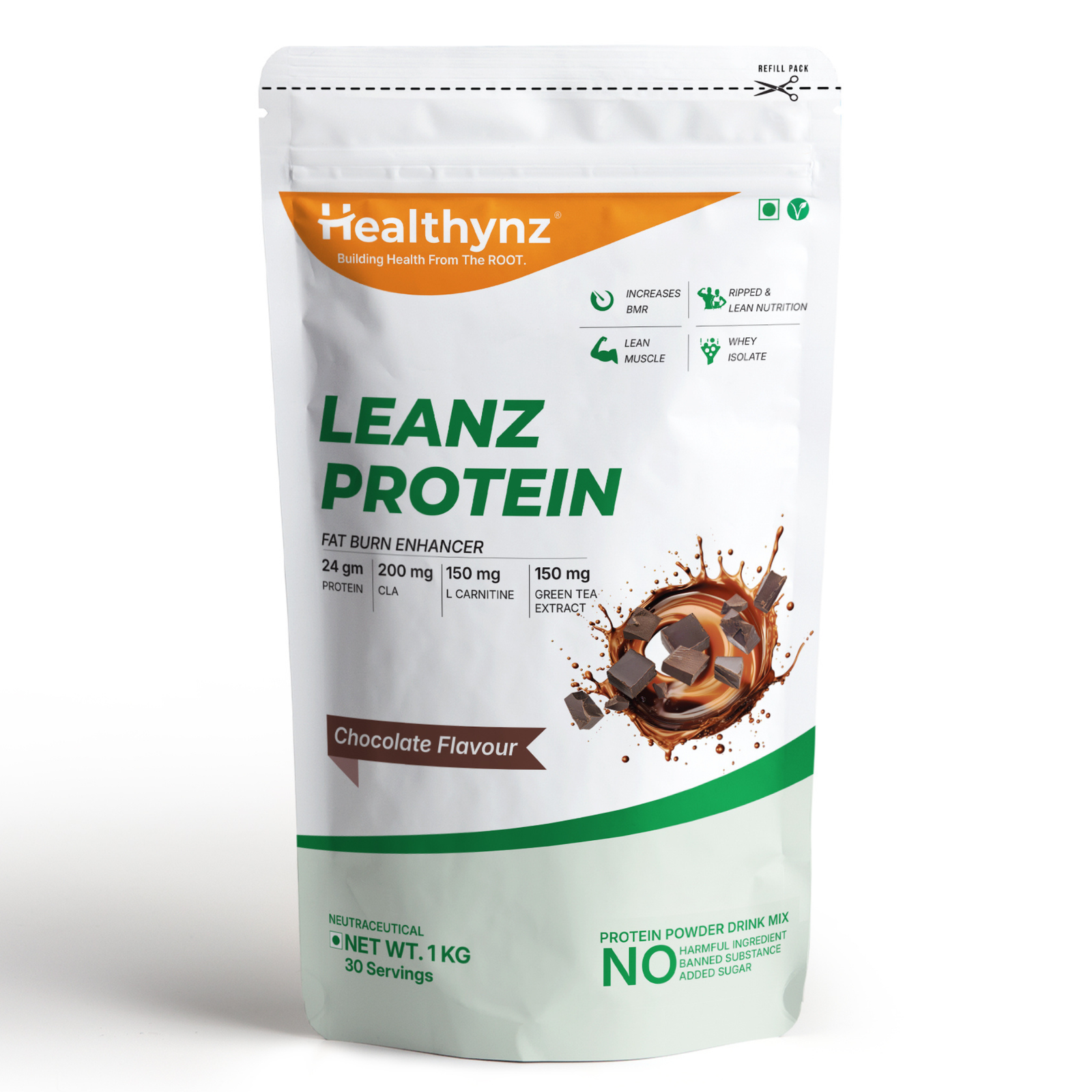 Healthynz Leanz Protein Chocolate 1 Kg Pouch